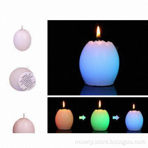 LED half egg, real smokeless wax candles really change colors when lit